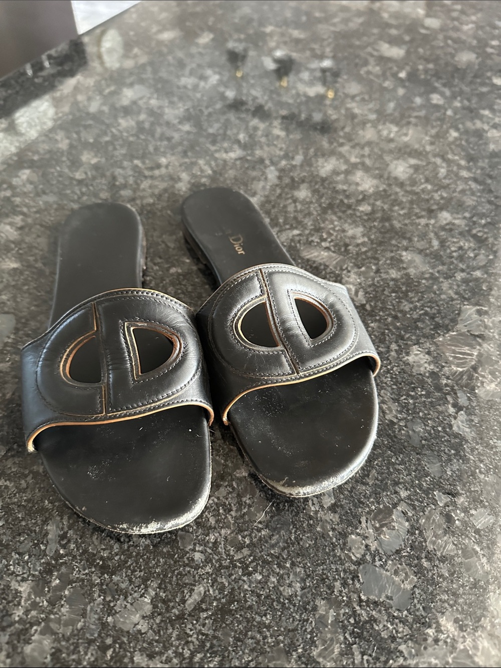 Black Dior sandals well loved